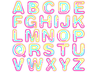 现代英文字母装饰灯、霓虹灯