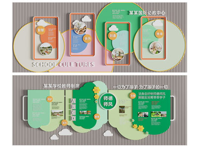 现代幼儿园文化宣传背景墙