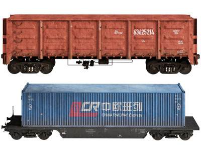 现代火车货厢、车厢3d模型 现代火车货厢、车厢