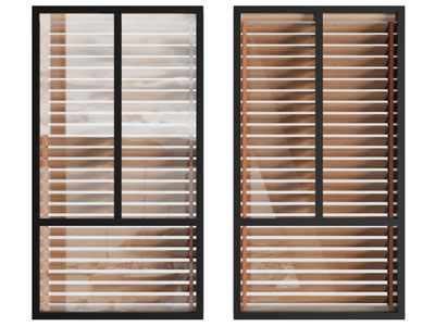 现代木质百叶窗帘、拉帘3d模型 现代木质百叶窗帘、拉帘