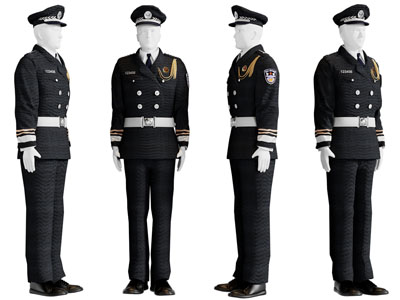 现代穿警服的警察、男人人物