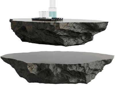 现代石头造的茶几3d模型 现代石头造的茶几