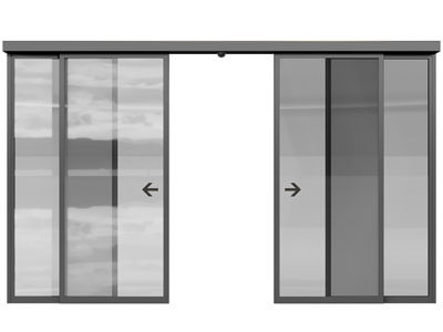 现代自动感应玻璃推拉门、智能玻璃移门