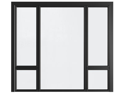 现代金属边框的平开窗户