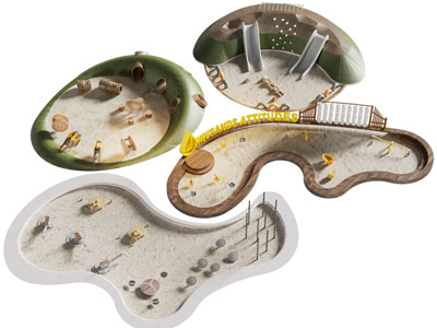 现代儿童游乐园沙池、沙坑娱乐设施3d模型 现代儿童游乐园沙池、沙坑娱乐设施