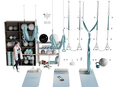 现代瑜伽球、瑜伽设备3d模型 现代瑜伽球、瑜伽设备