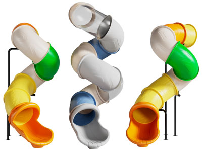 现代儿童管道滑滑梯、桶滑游乐设备3d模型 现代儿童管道滑滑梯、桶滑游乐设备