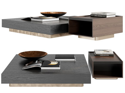 现代方形茶几、边几3d模型 现代方形茶几、边几