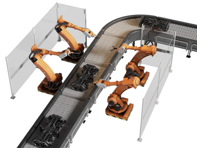 现代智能机械手臂,智慧车间3d模型 现代智能机械手臂,智慧车间