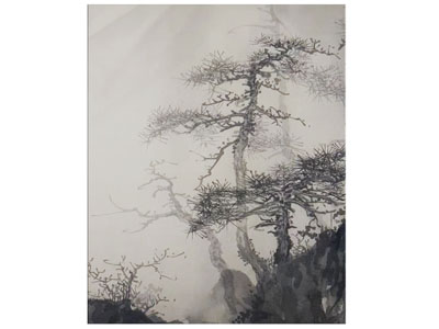 现代树木风景装饰挂画3d模型 现代树木风景装饰挂画