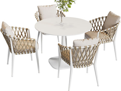 现代休闲餐桌椅组合3d模型 现代休闲餐桌椅组合