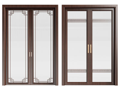 新中式双扇平开门