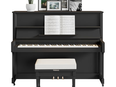 现代黑色钢琴、琴凳3d模型 现代黑色钢琴、琴凳