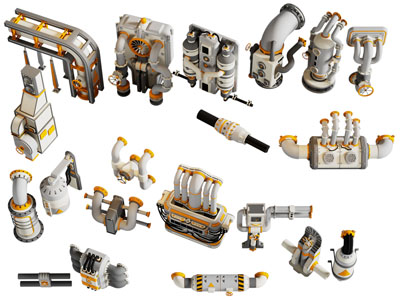现代工业零部件3d模型 现代工业零部件