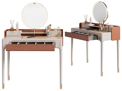 现代轻奢化妆、梳妆台3d模型 现代轻奢化妆、梳妆台