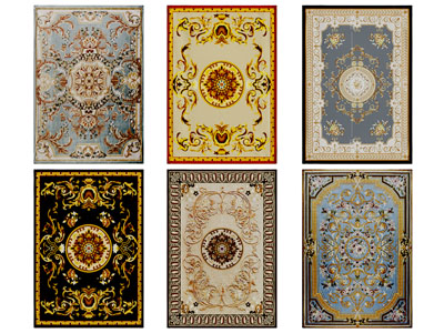 欧式长方形地毯3d模型 欧式长方形地毯