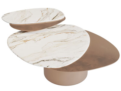 现代不规则圆形大理石拼接茶几3d模型 现代不规则圆形大理石拼接茶几