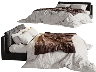 现代布艺双人床