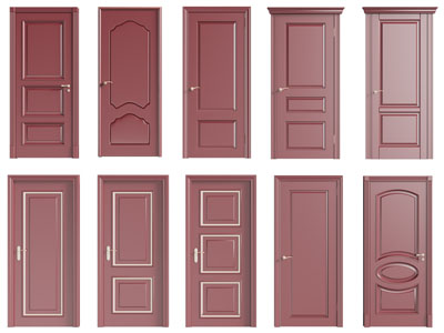 简欧红色单扇平开门、实木门、室内门