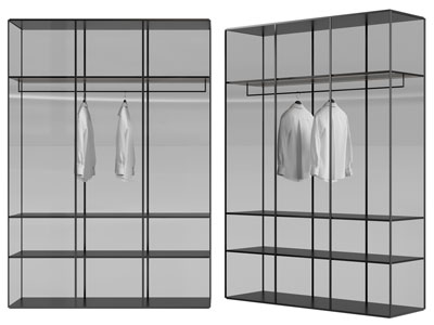 现代透明衣柜3d模型 现代透明衣柜