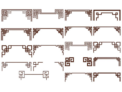中式花落、挂落、吊挂、角花