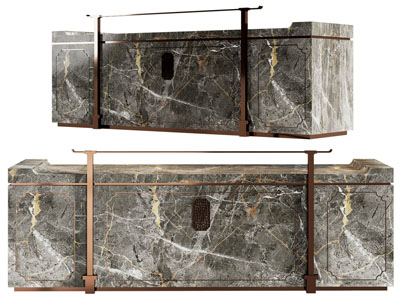 新中式大理石纹理的电视柜