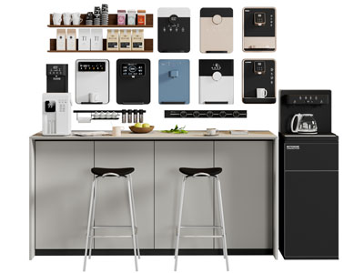 现代吧台、直饮机、茶吧机3d模型 现代吧台、直饮机、茶吧机