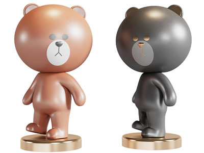现代小熊雕塑雕刻摆件组合3d模型 现代小熊雕塑雕刻摆件组合