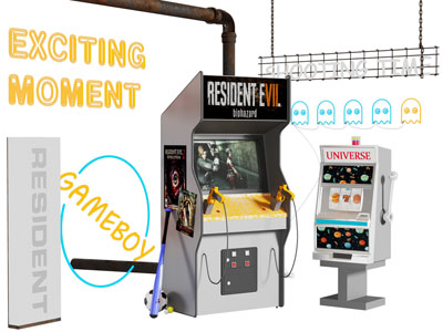 现代游戏机、游戏设备3d模型 现代游戏机、游戏设备