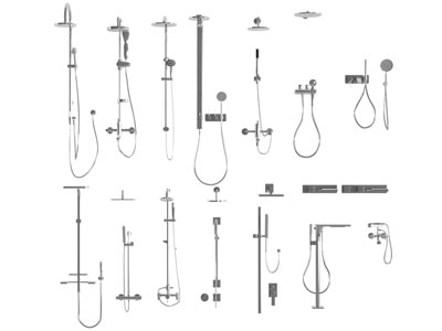 现代不锈钢淋浴花洒