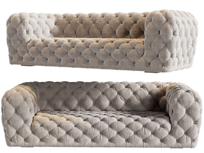 欧式菱形软包布艺多人沙发