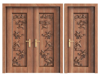 新中式双扇、单扇实木平开门