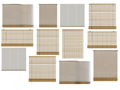 新中式竹帘、卷帘、拉帘3d模型 新中式竹帘、卷帘、拉帘