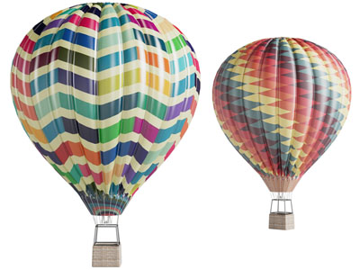 现代彩色热气球