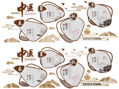 新中式医学知识文化宣传背景墙