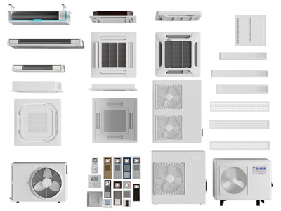 现代空调排风扇、空调外机3d模型 现代空调排风扇、空调外机