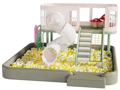 现代滑滑梯、海洋池游乐设备3d模型 现代滑滑梯、海洋池游乐设备