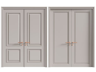 简欧双扇平开门