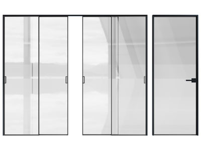 现代玻璃推拉门 平开门