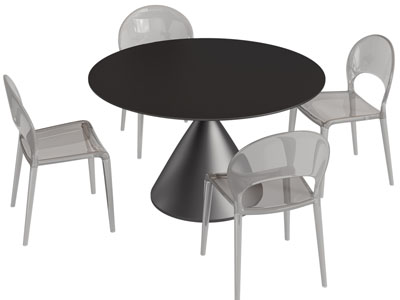 现代圆形休闲餐桌椅组合3d模型 现代圆形休闲餐桌椅组合
