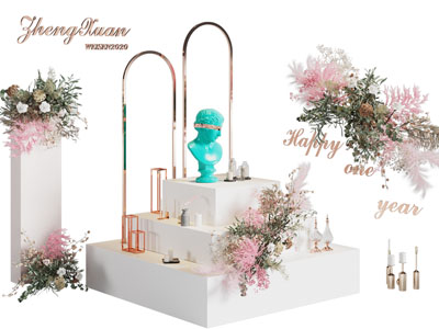 现代轻奢美陈 摆台 展台