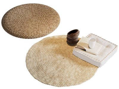 现代草编地毯 坐垫 蒲团3d模型 现代草编地毯 坐垫 蒲团