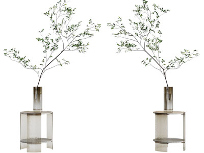 现代边几 花瓶花卉