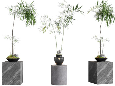 新中式花盆盆景盆栽摆件组合