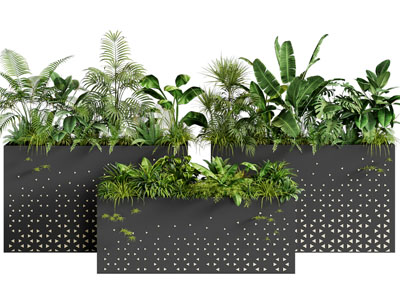 现代户外金属花盆盆景盆栽植物 花盆隔断