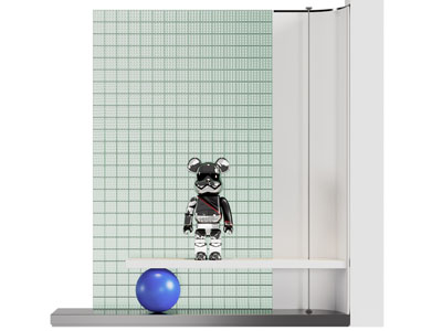 现代玄关玻璃砖隔断3d模型 现代玄关玻璃砖隔断