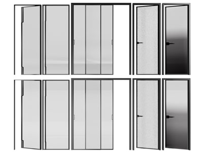 现代玻璃推拉门 平开门