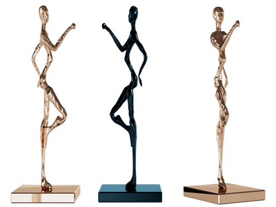 现代抽象金属人雕塑雕刻摆件组合