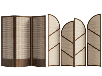 侘寂风编织屏风 隔断