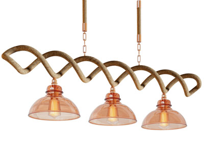 工业风loft绳索装饰的吊灯